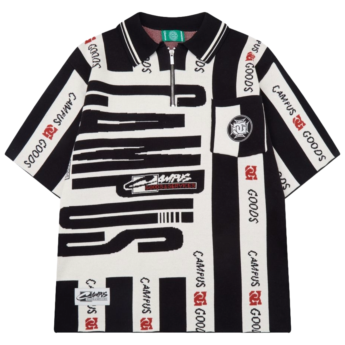 CAMPUS KNIT POLO (BLK/WHT)