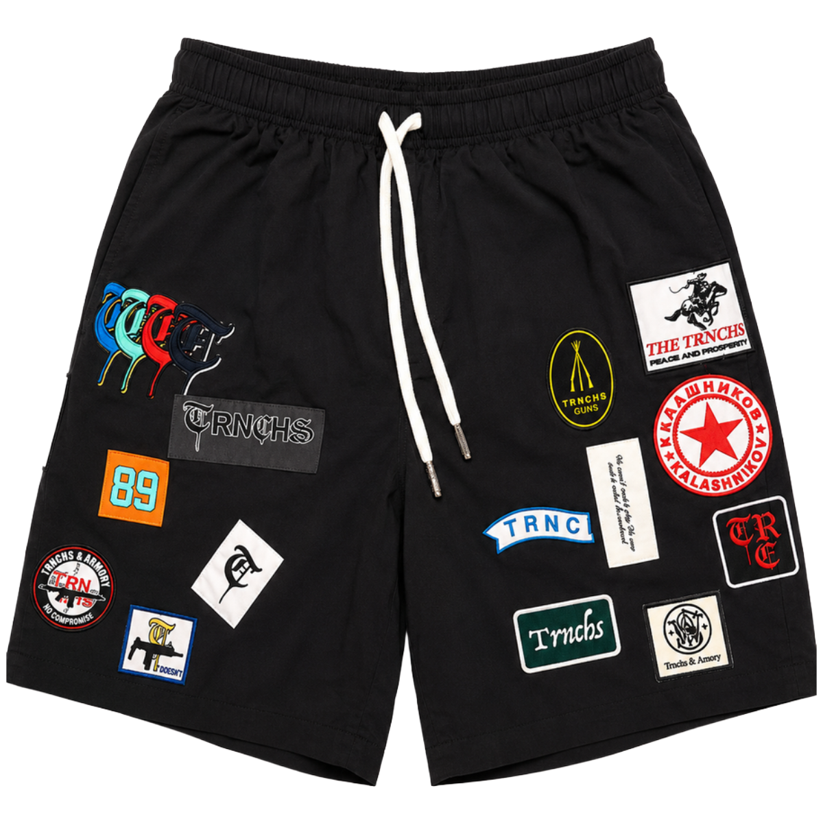 TRNCHS 'COLLECTION' PATCH SHORTS (BLK)
