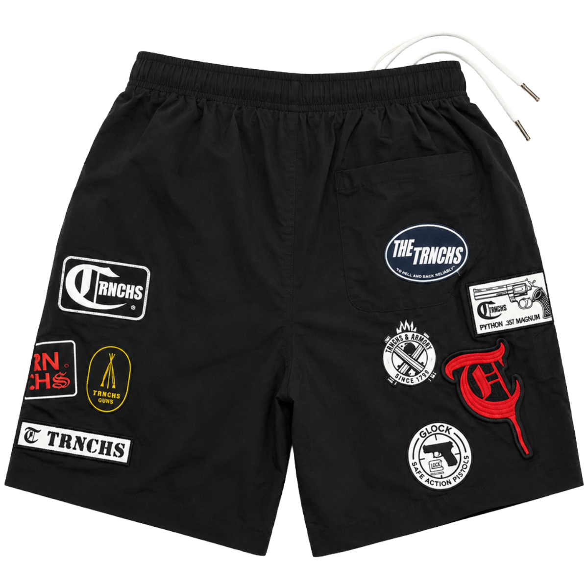 TRNCHS 'COLLECTION' PATCH SHORTS (BLK)