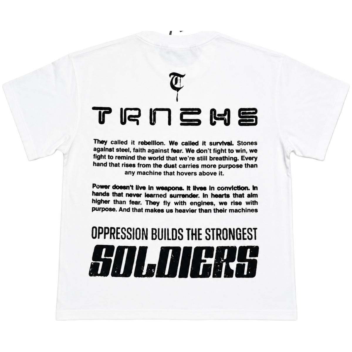 TRNCHS 'OPRESSION' SS TEE (WHT)