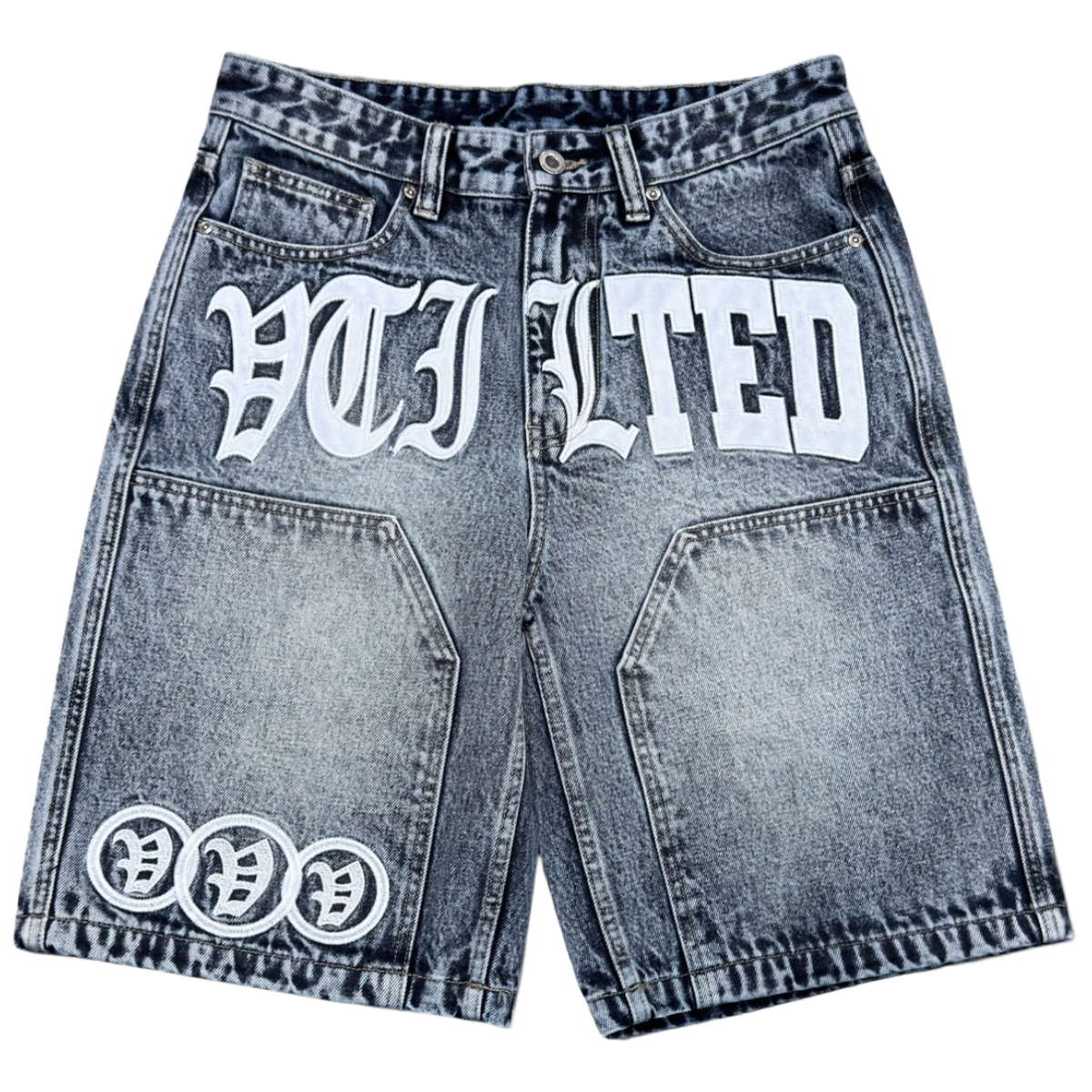VTILTED 'FORMULA' DENIM SHORTS (BLUE)