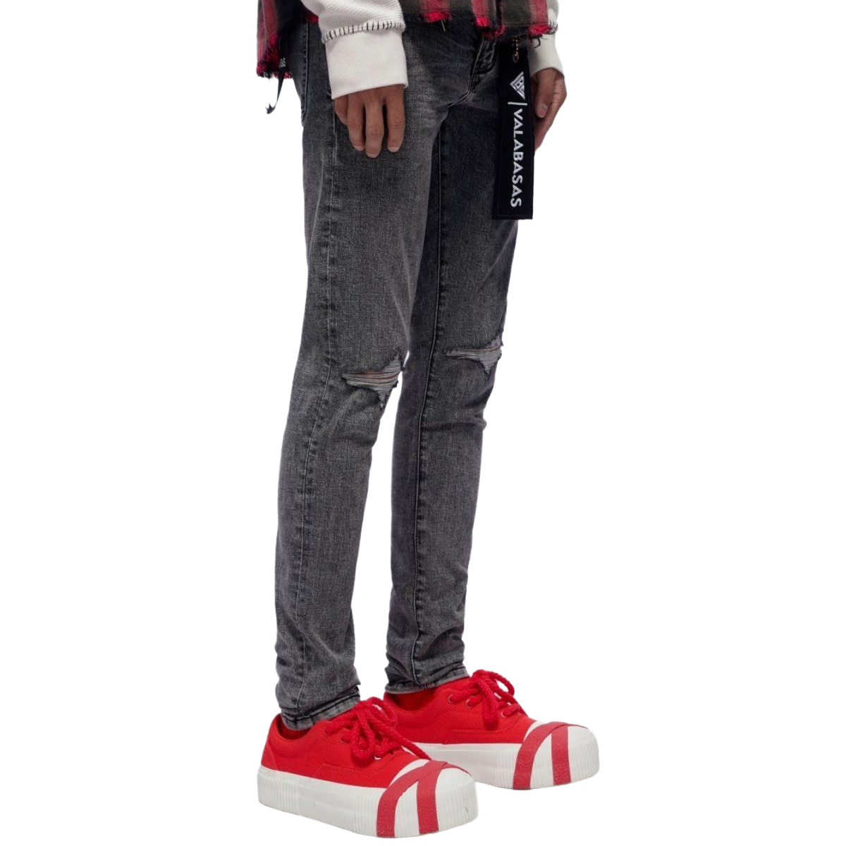 VALABASAS MR.CLEAN GREY SKINNY JEANS