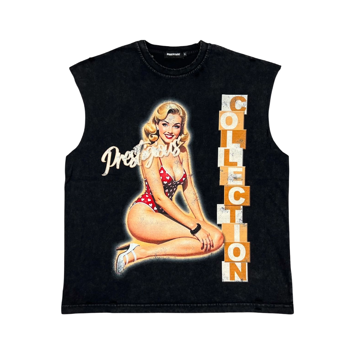 PRESTIGE 'MUSE' SLEEVELESS TEE (BLK)