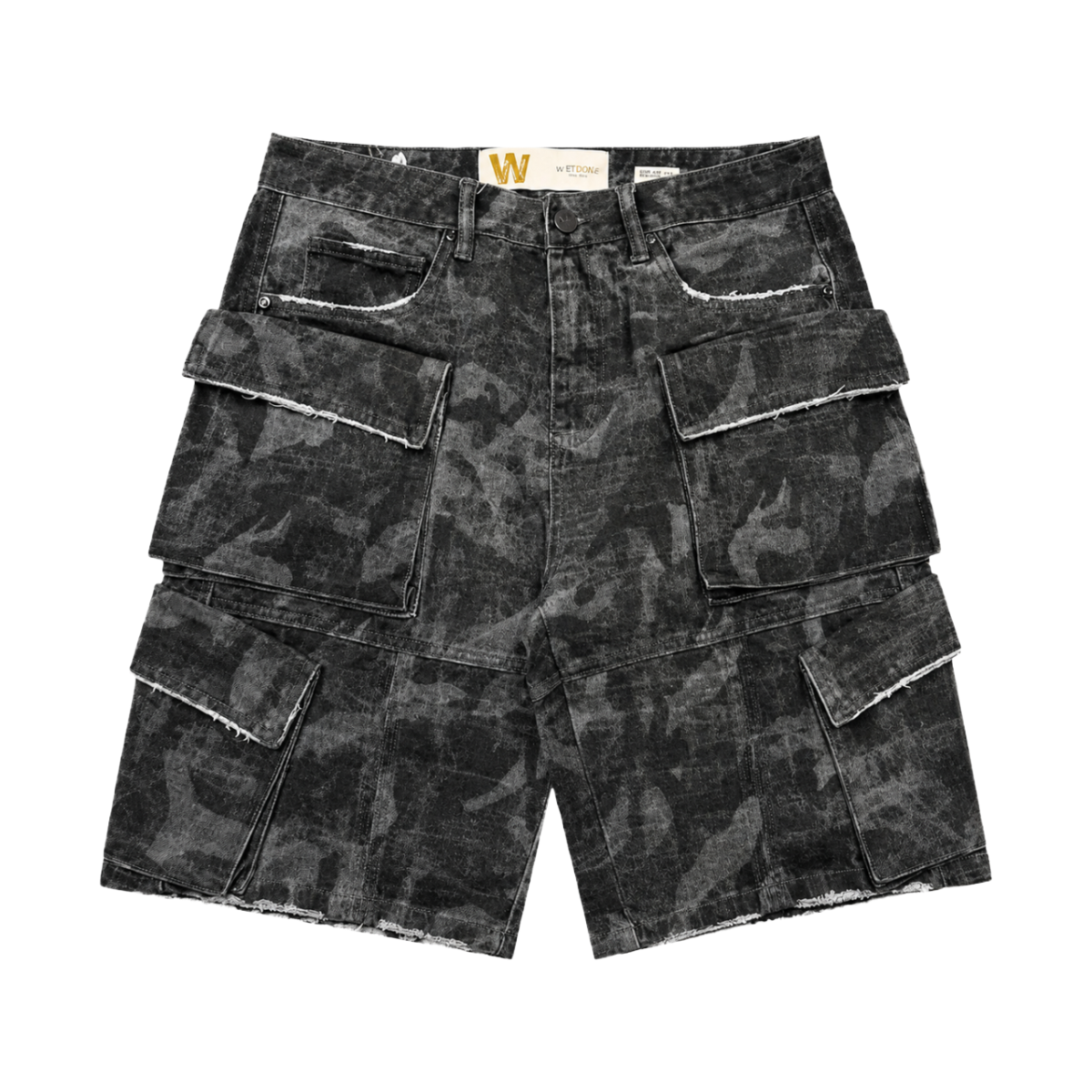 WAIMEA GREY CAMO DENIM SHORTS