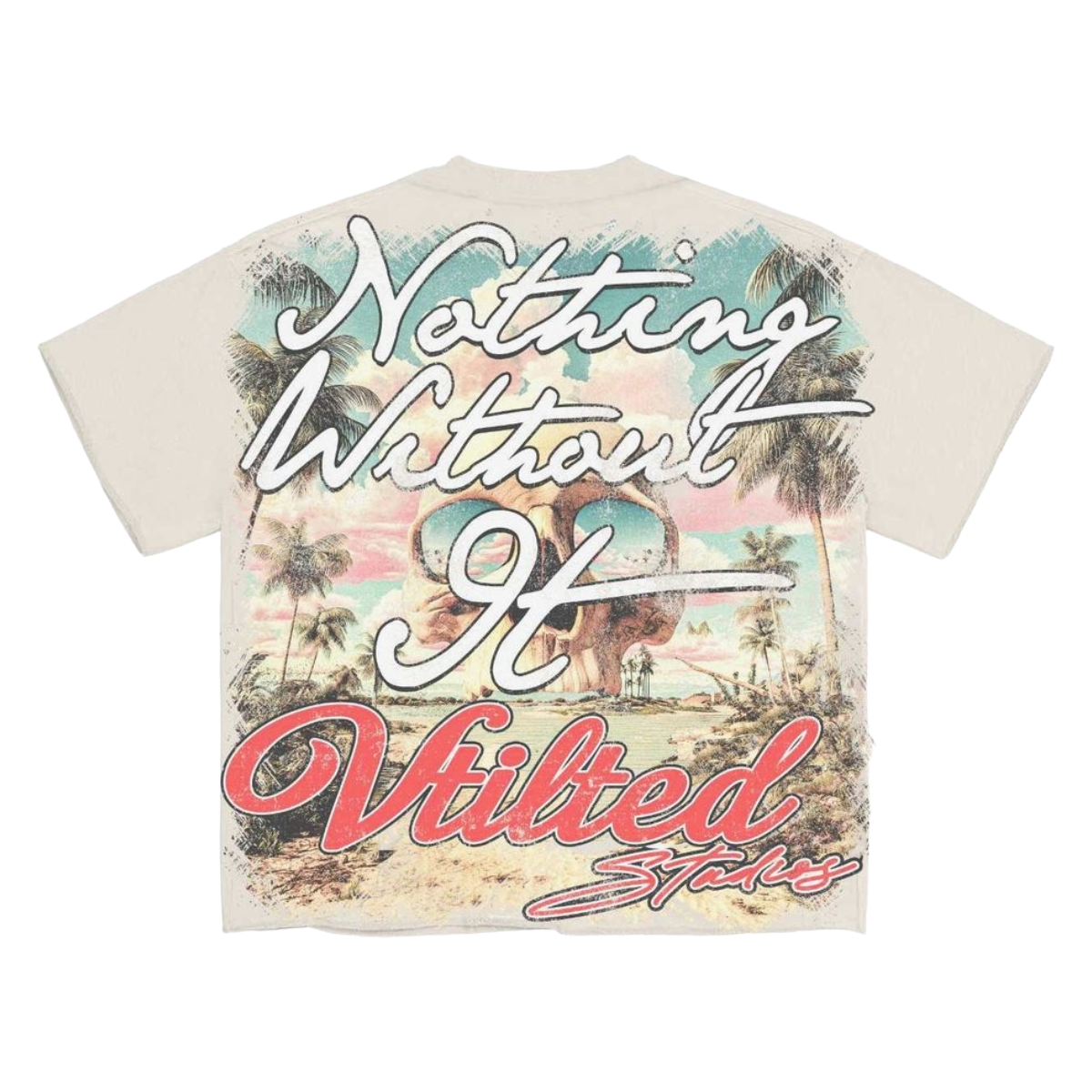 VTILTED 'PALMS' SS TEE (WHT)