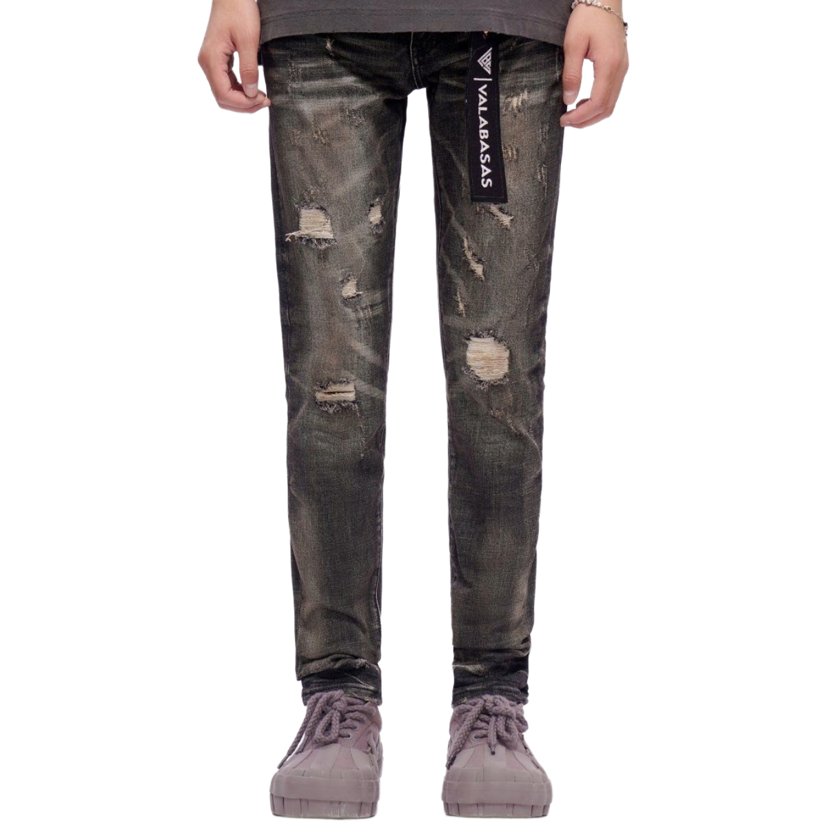 VALABASAS 'HASTE' SKINNY DENIM (BLK/GRY WASH)