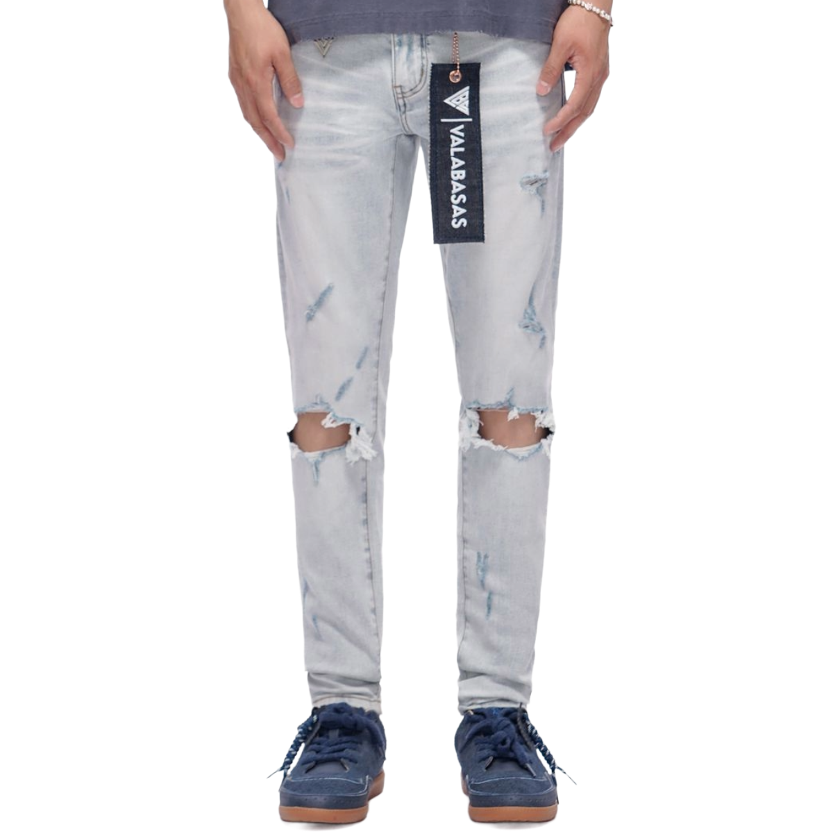 VALABASAS 'STAB' SKINNY DENIM (LT BLUE WASH)