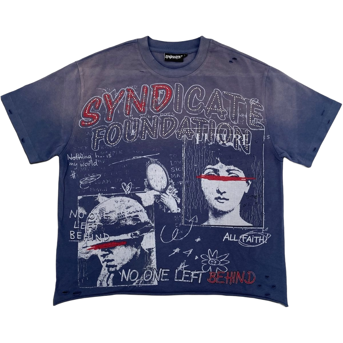 SYNDICATE 'LEFT BEHIND' SS TEE (NAVY WASH)