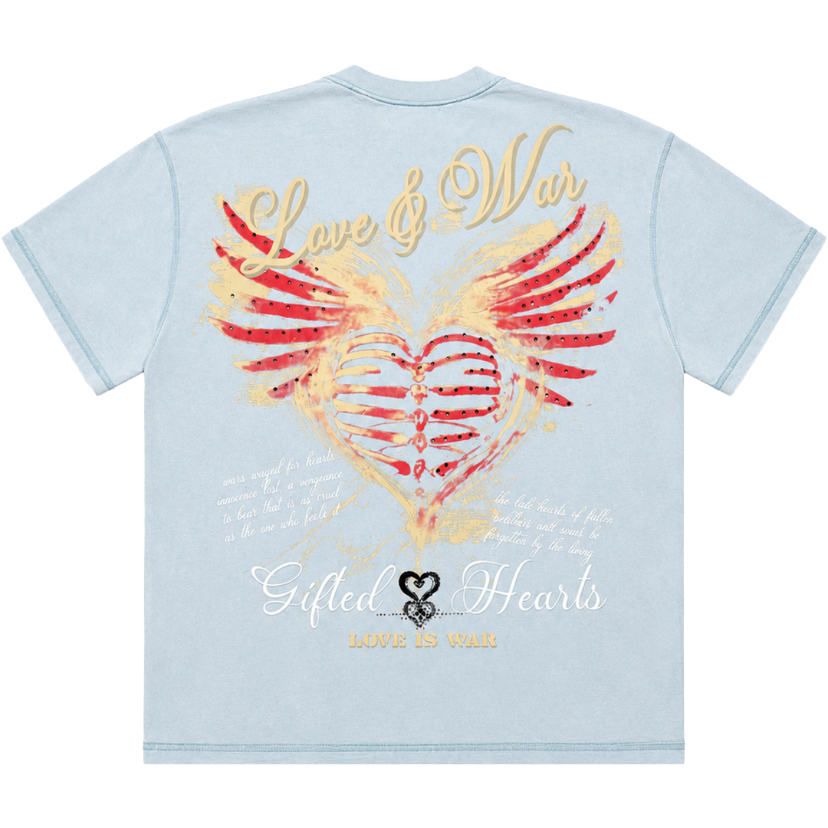 GFTD 'HEART' SS TEE (LT BLUE)