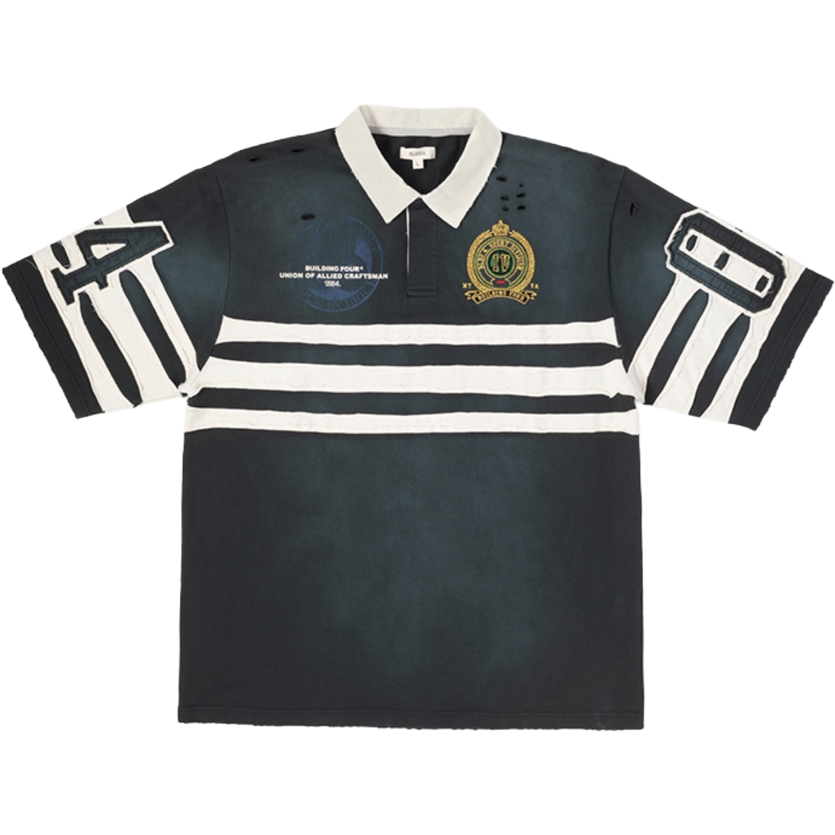 BLDG4 'TEMPLE' SS POLO (BLK WASH)