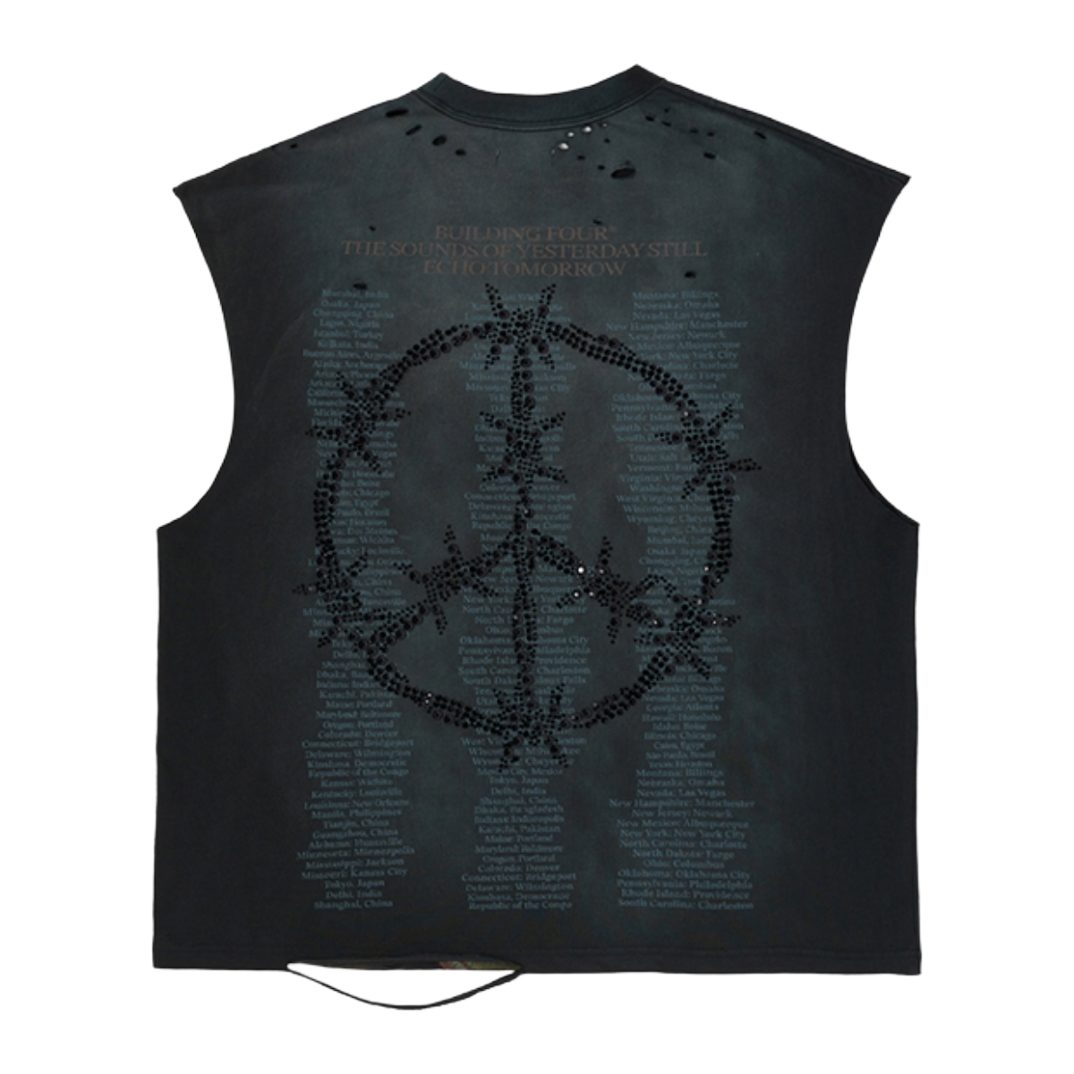 BLDG4 'MONUMENT' SLEEVELESS TEE (BLK WASH)