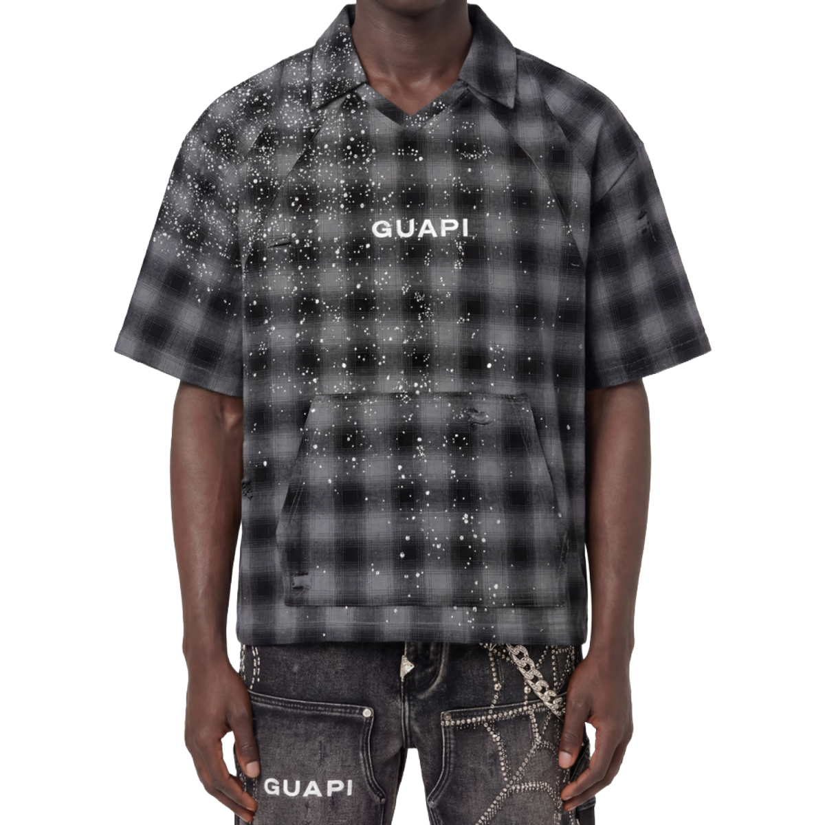GUAPI 'NIGHTFALL' SS BUTTON UP (BLK/GRAY)