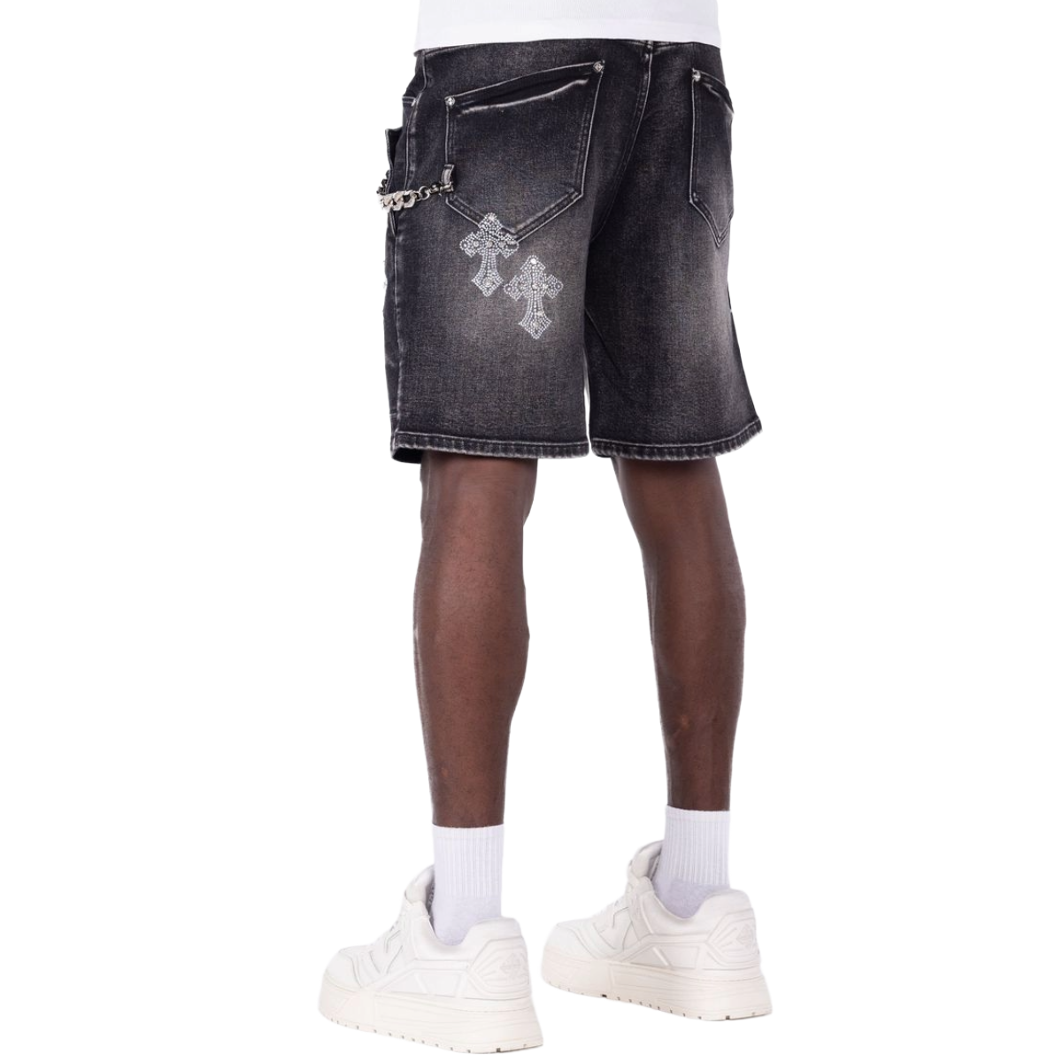 GUAPI 'FADED OBSIDIAN' DENIM SHORTS (BLK)