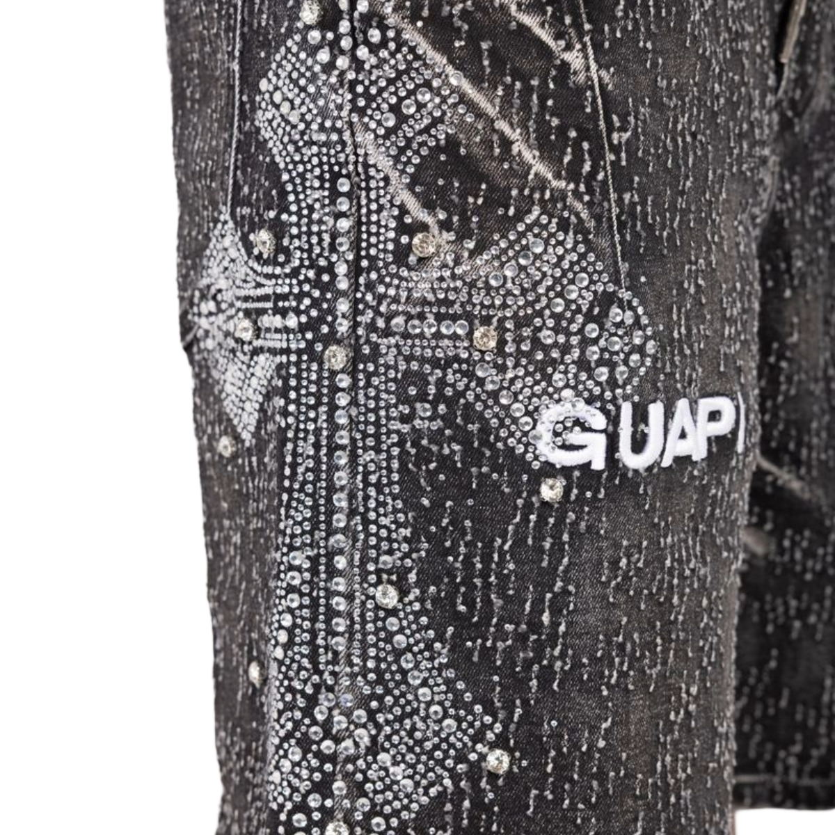 GUAPI 'DISTRESSED' DENIM SHORTS (VTG BLK)