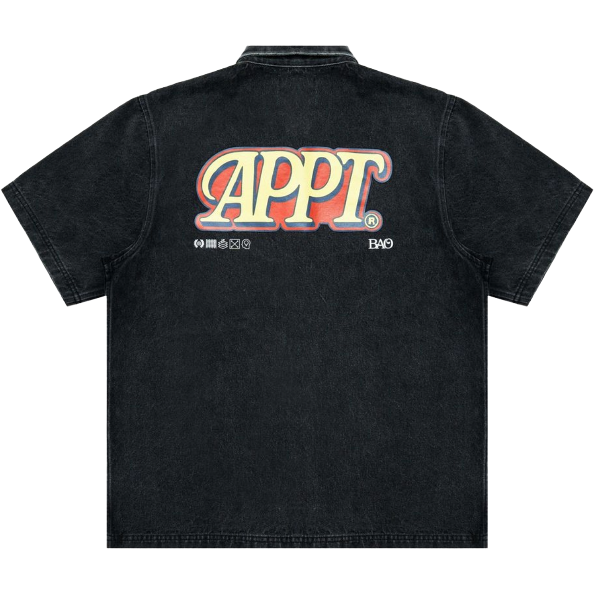 BAO 'SYNC' DENIM SS BUTTON UP (BLK)