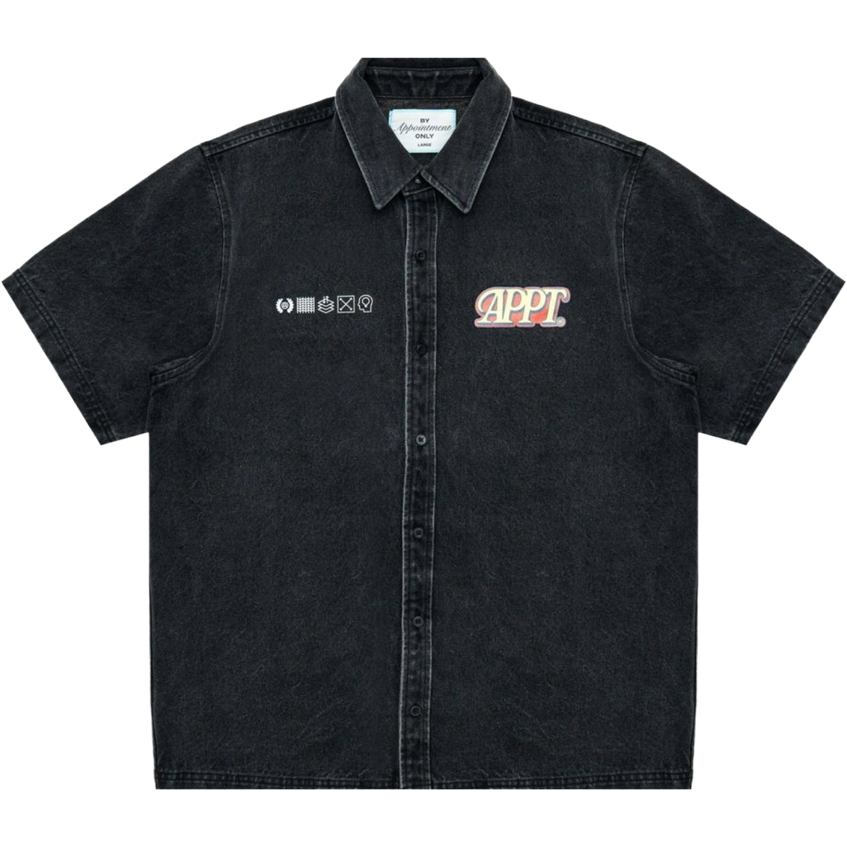 BAO 'SYNC' DENIM SS BUTTON UP (BLK)