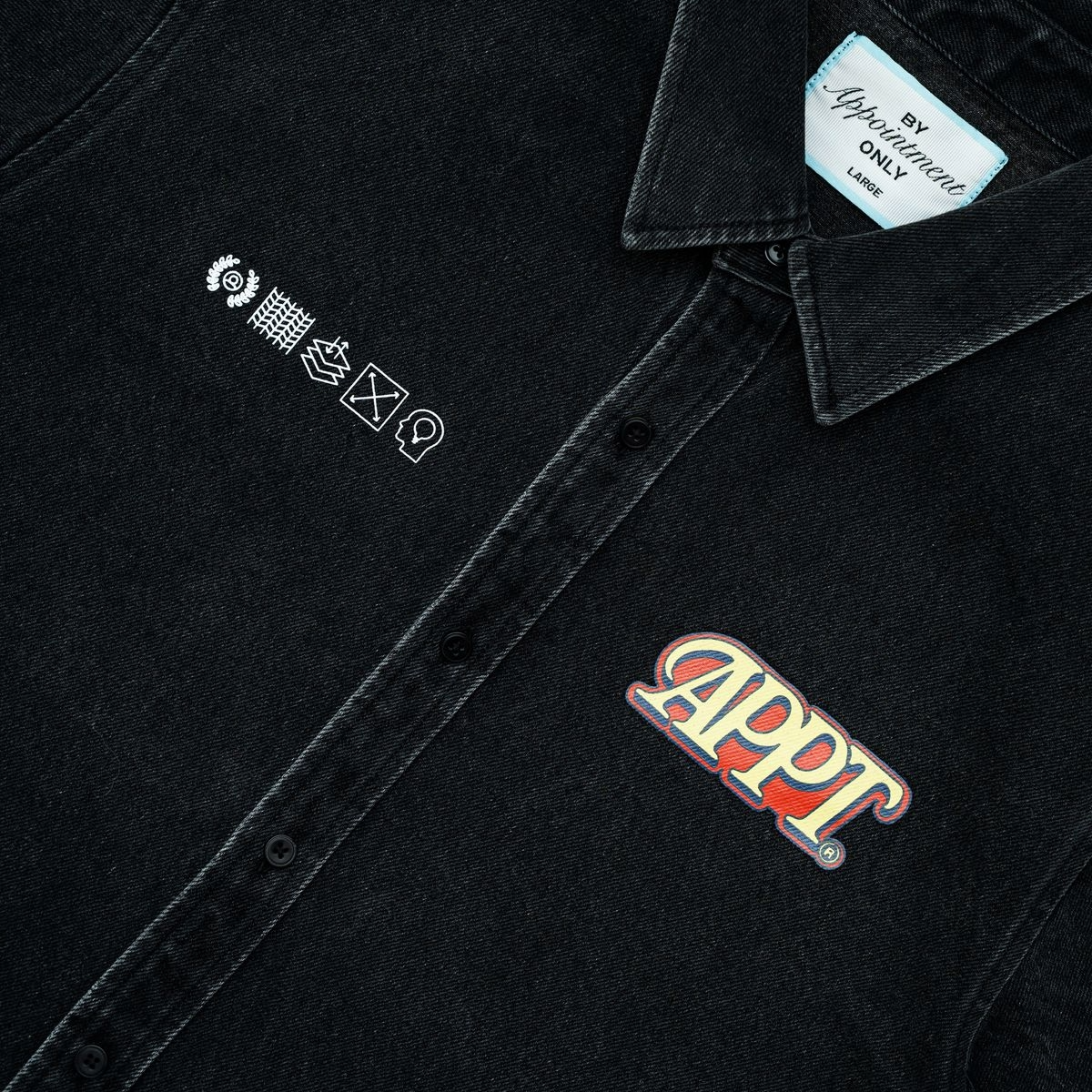 BAO 'SYNC' DENIM SS BUTTON UP (BLK)
