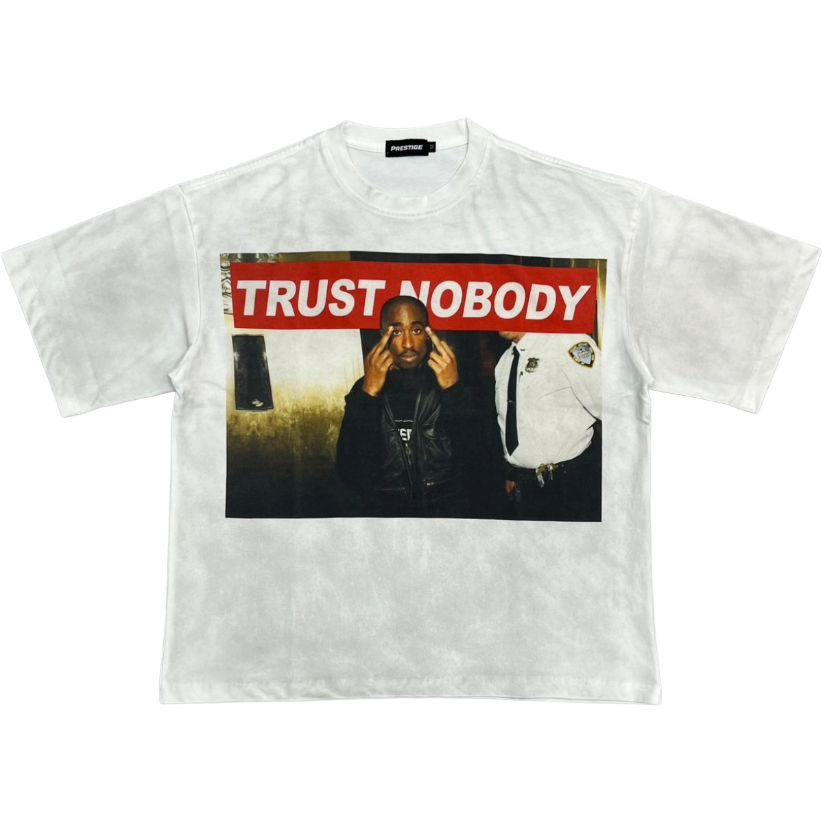 PRESTIGE 'TRUST NOBODY' SS TEE (WHT)