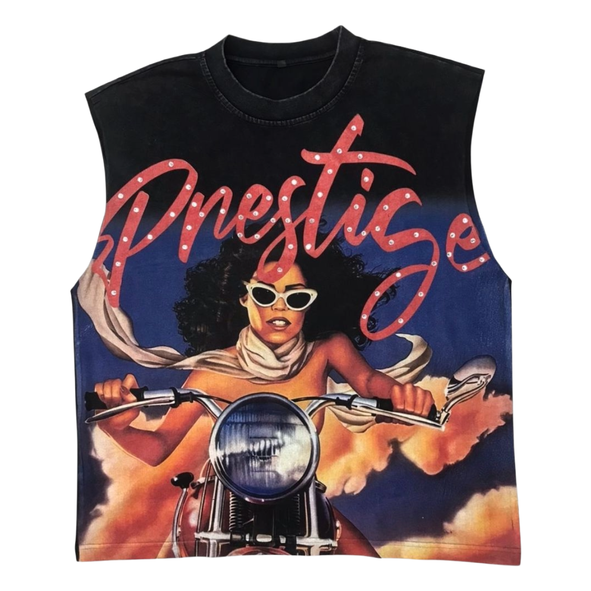 PRESTIGE 'LADY MOTOR' SLEEVELESS TEE (BLK)