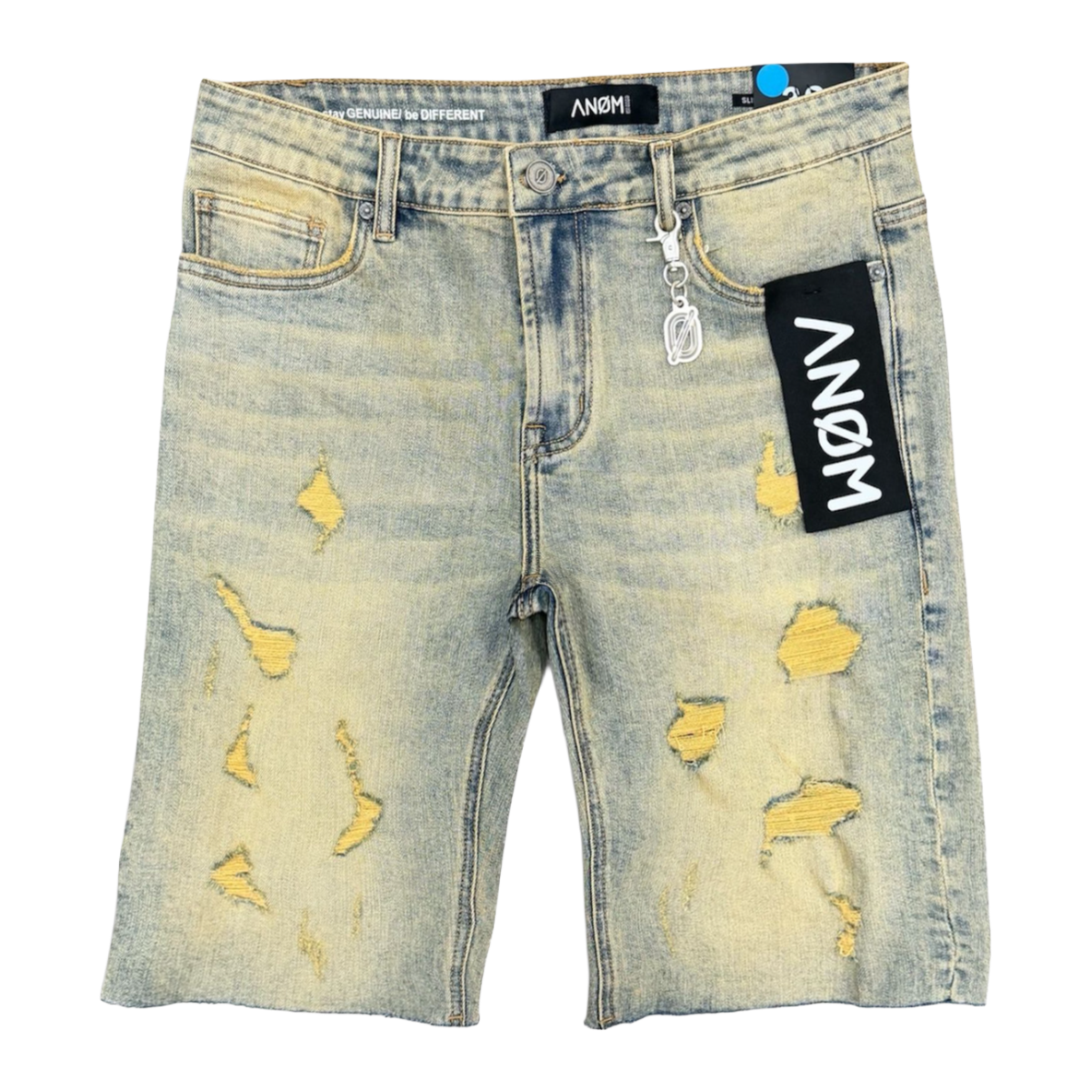 ANOM 'SCAR' DENIM SHORTS (VTG GRAY)