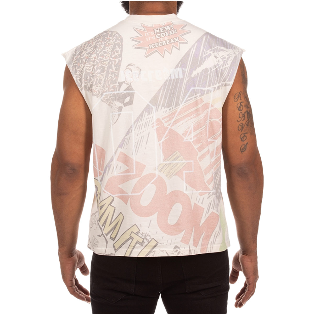 IC 'SCORPIO' SLEEVELESS TEE (ATQ WHT)