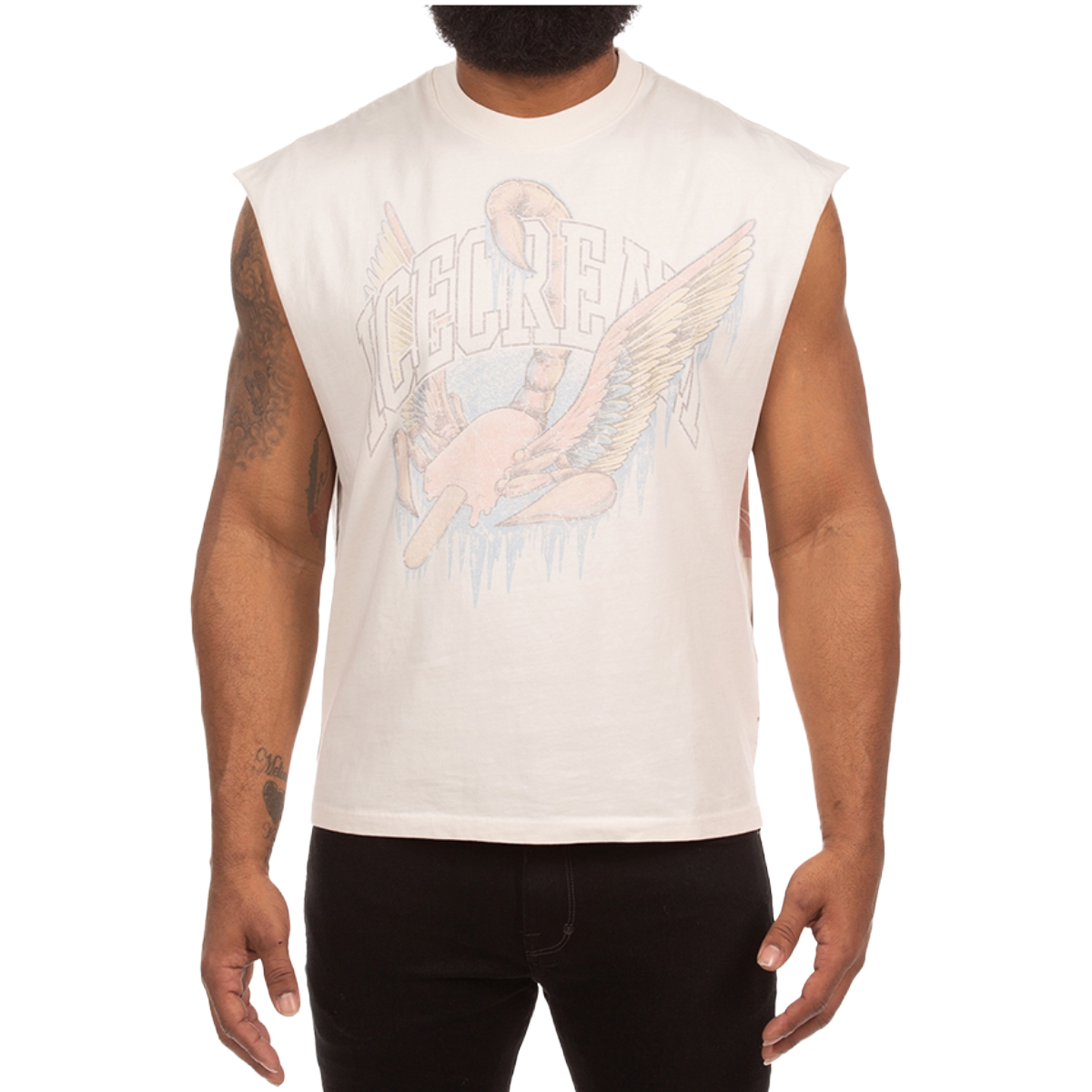 IC 'SCORPIO' SLEEVELESS TEE (ATQ WHT)