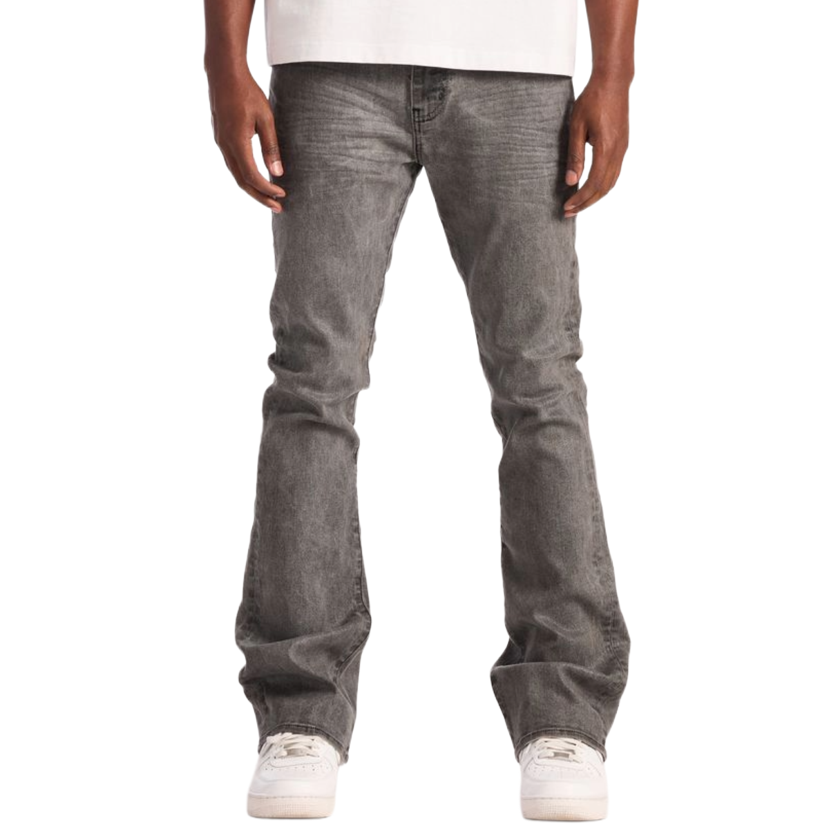 EMBELLISH 'RIC' FLARE WAXED DENIM (GRY)