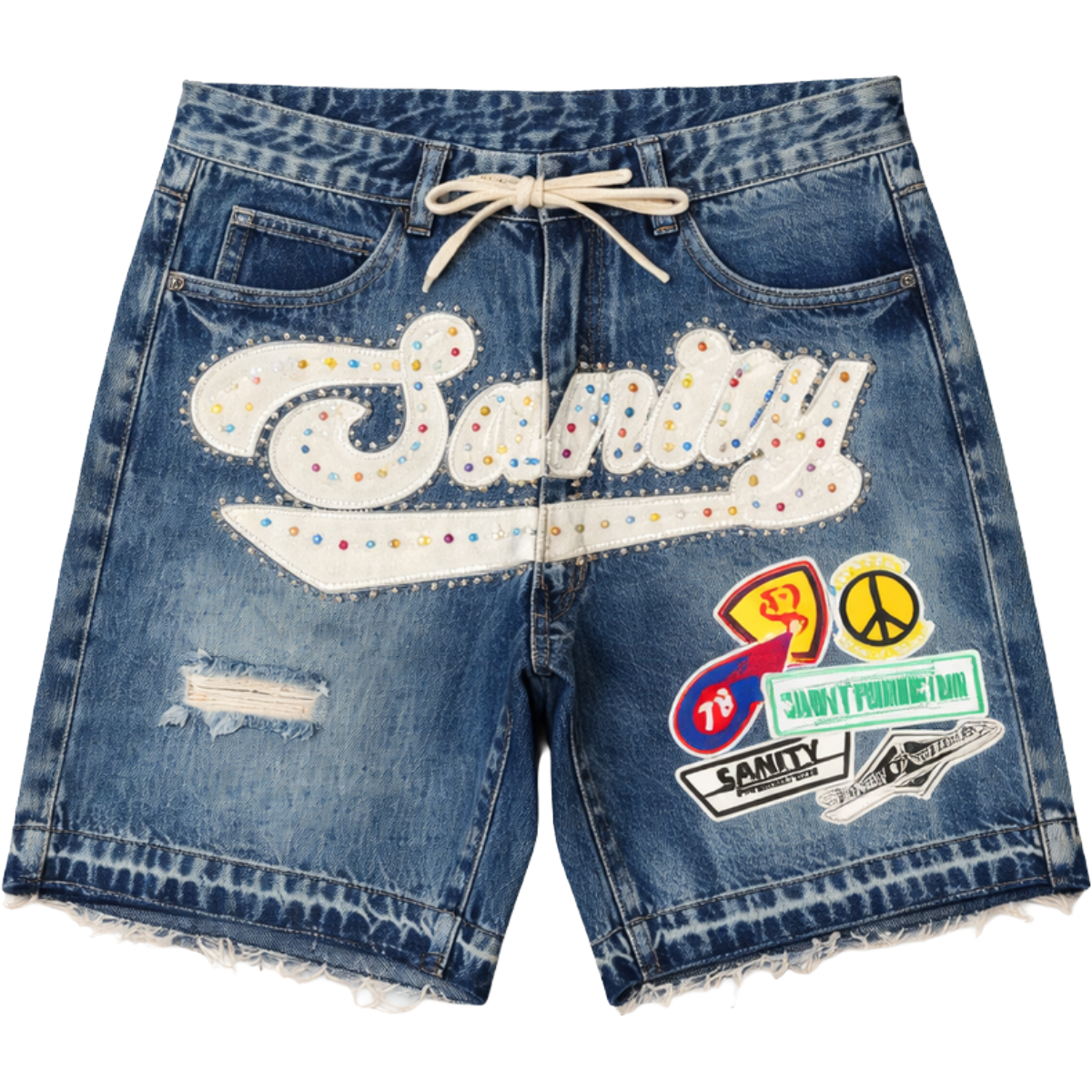 POLITICS 'SANITY' DENIM SHORTS (BLUE)