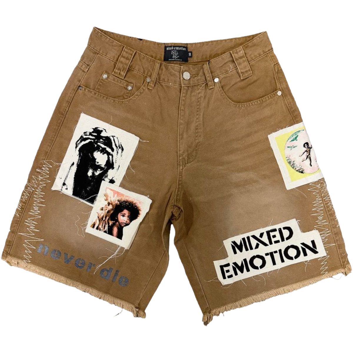 ME 'CHAOS' CARPENTER DENIM SHORTS (KHAKI)