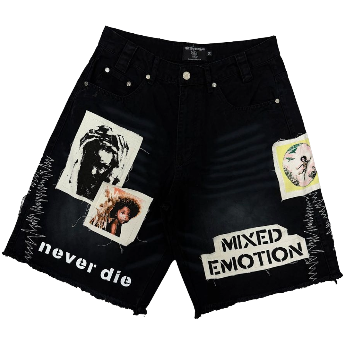 ME 'CHAOS' CARPENTER DENIM SHORTS (BLK)