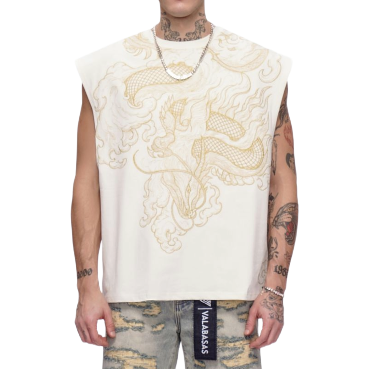 VALABASAS 'KAITO' SLEEVELESS TEE (WHT)