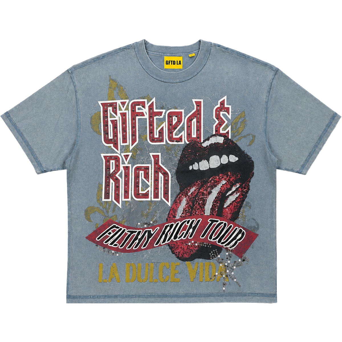 GFTD 'GIFTED & RICH' SS TEE (BLUE)