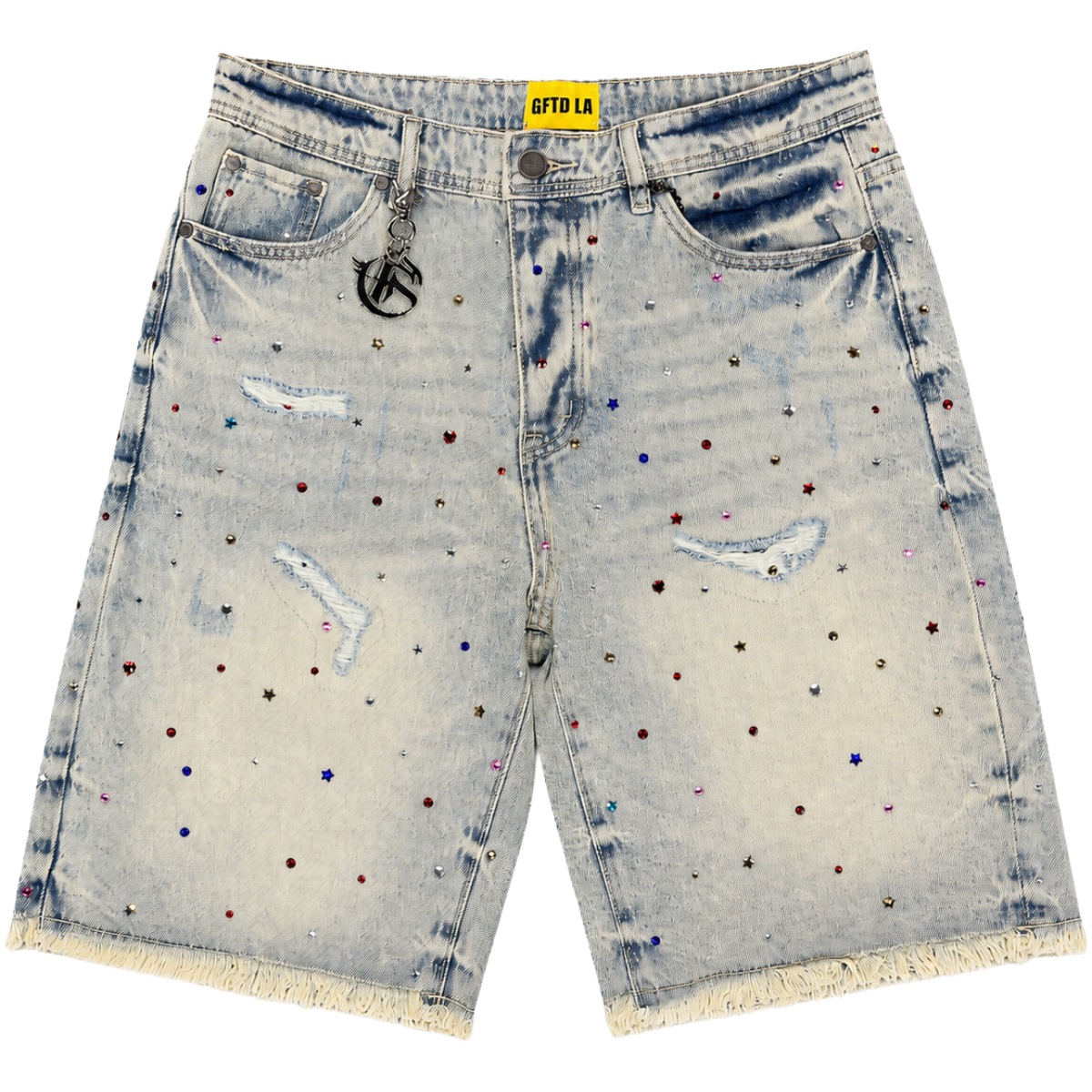 GFTD 'HEARTBREAK' DENIM SHORTS (LT BLUE)