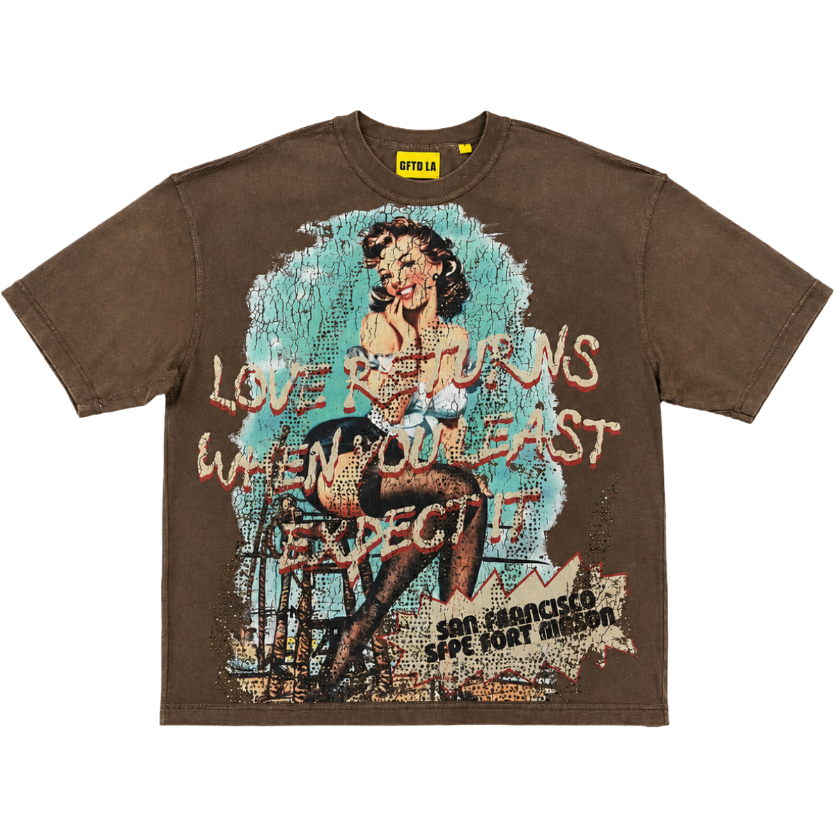 GFTD 'LOVE RETURNS' SS TEE (BRWN)