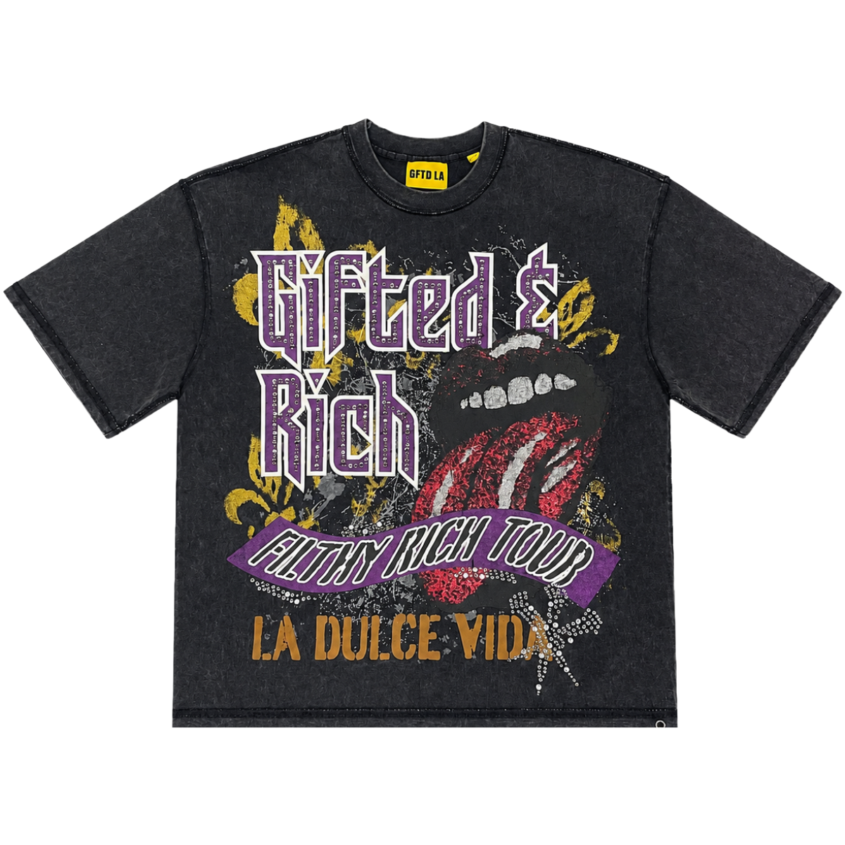 GFTD 'GIFTED & RICH' SS TEE (BLK)