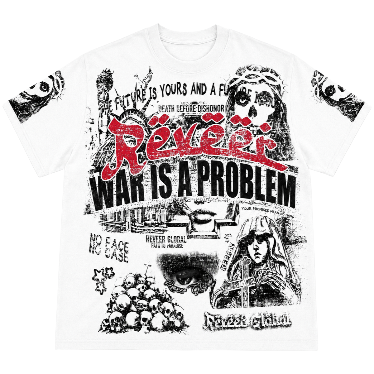 REVEER 'WAR IS A PROBLEM' SS TEE (WHT)