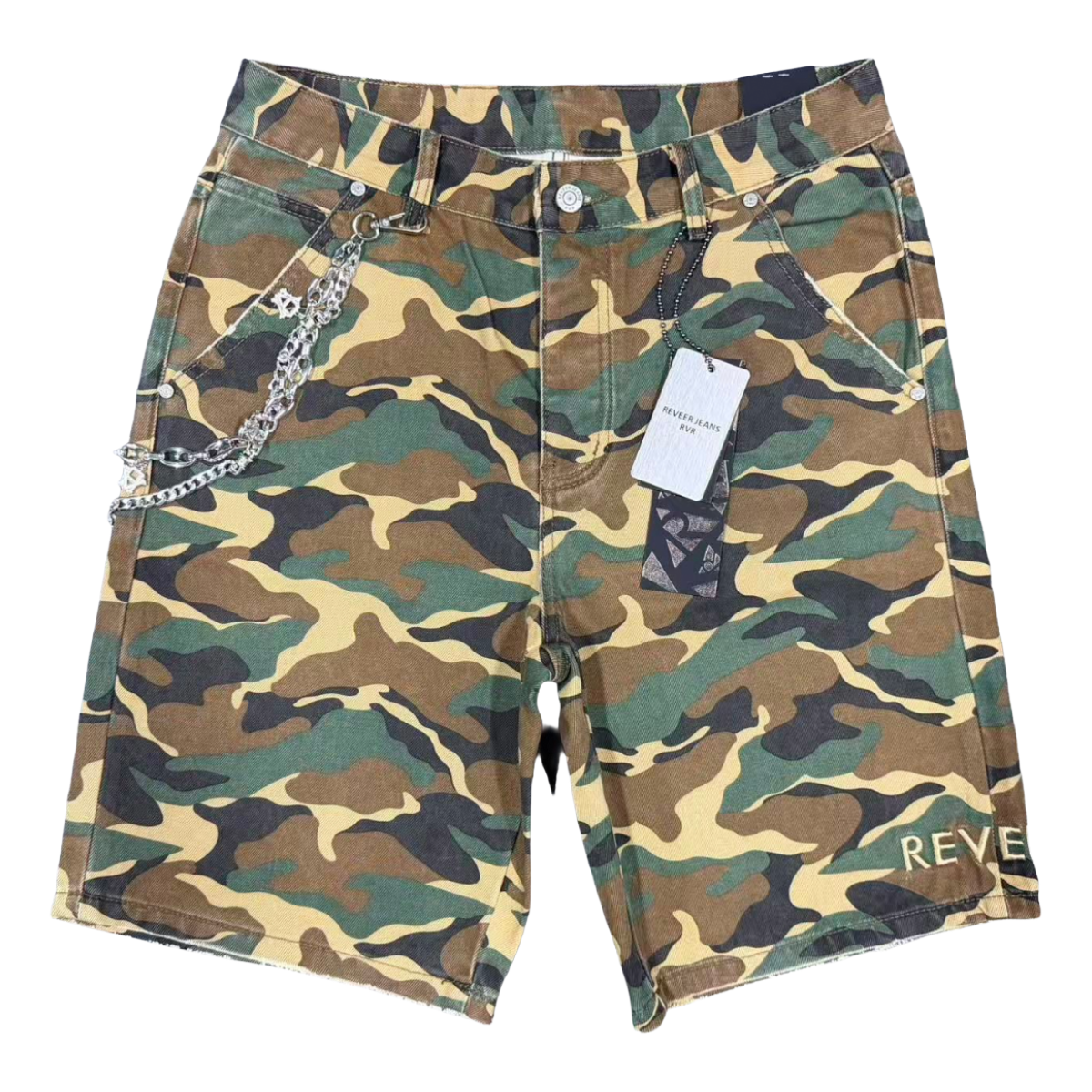 REVEER 'WOODLAND' CAMO DENIM SHORTS