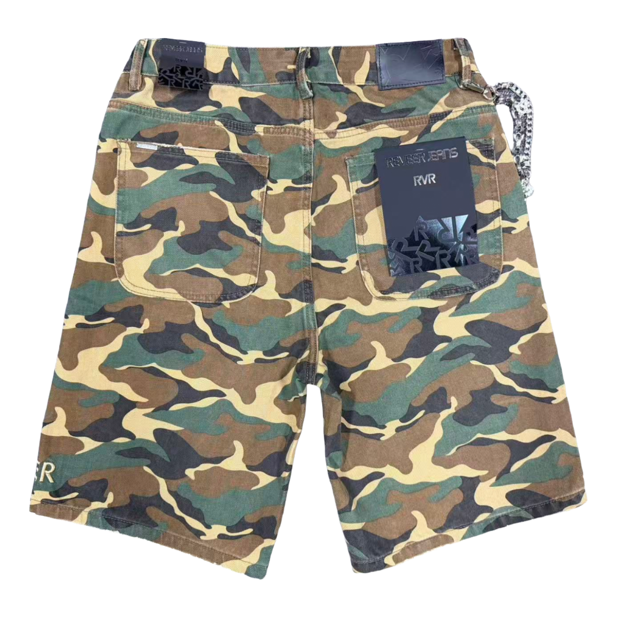 REVEER 'WOODLAND' CAMO DENIM SHORTS