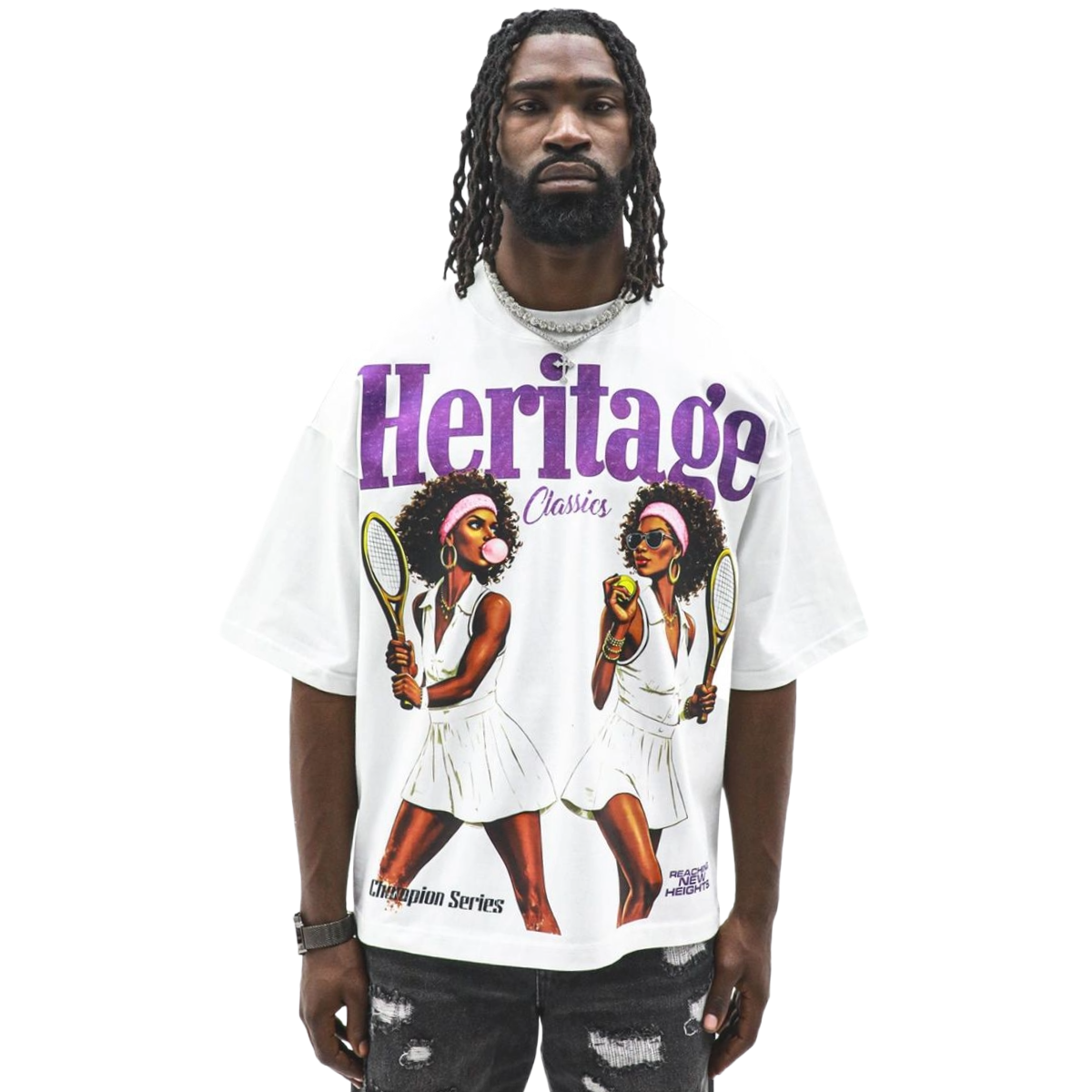 HD 'LADIES COURT' SS TEE (WHT)