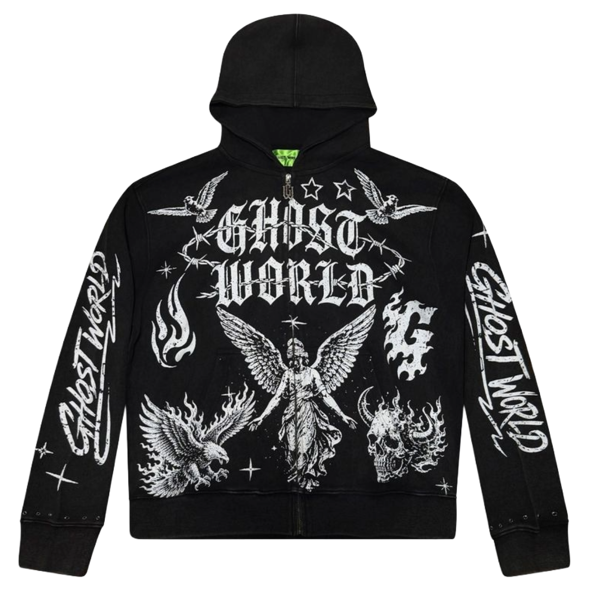 GW 'PRAYER' ZIP-UP HOODIE (BLK)