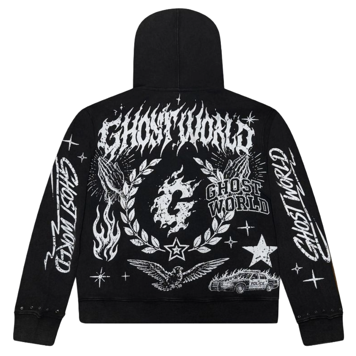 GW 'PRAYER' ZIP-UP HOODIE (BLK)