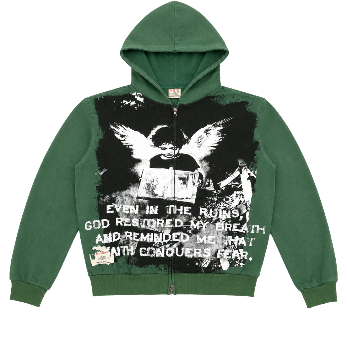 RESERVE '777' ZIP-UP HOODIE (GRN)