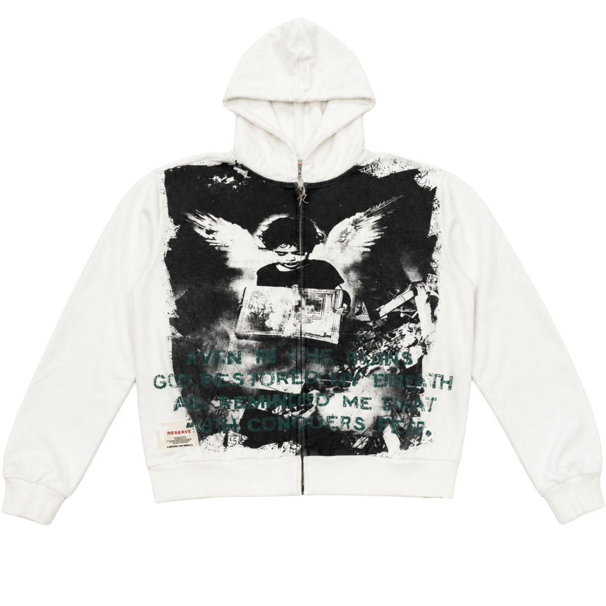 RESERVE '777' ZIP-UP HOODIE (WHT)