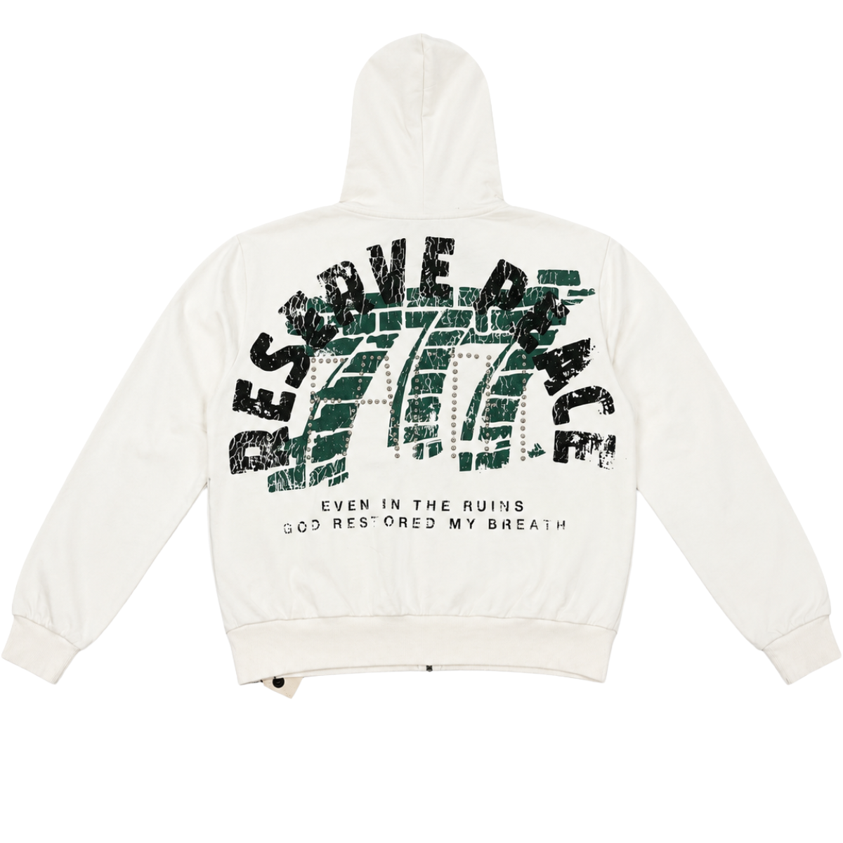 RESERVE '777' ZIP-UP HOODIE (WHT)