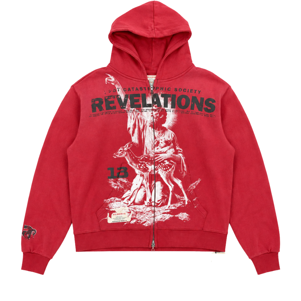 RESERVE 'SOCIETY' ZIP-UP HOODIE (RED)