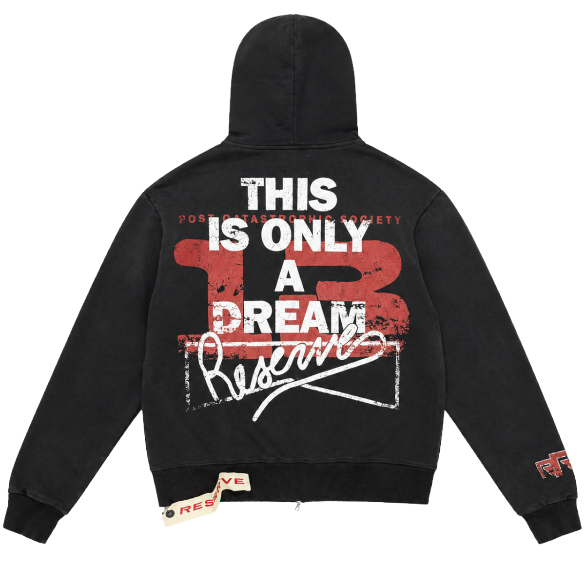 RESERVE 'SOCIETY' ZIP-UP HOODIE (BLK)