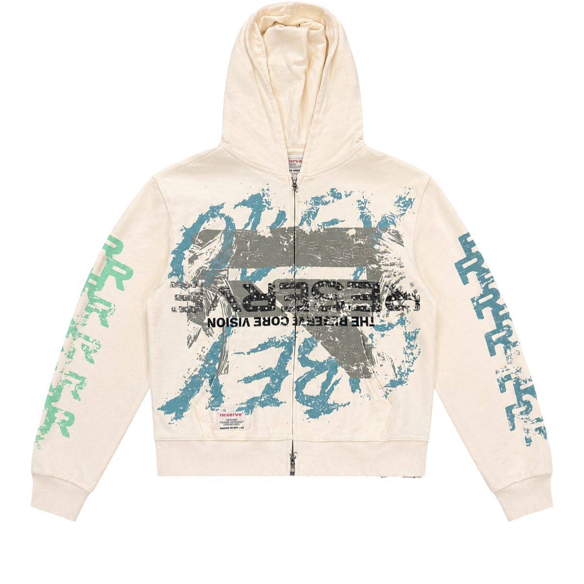 RESERVE 'TRUTH' ZIP-UP HOODIE (CRM)