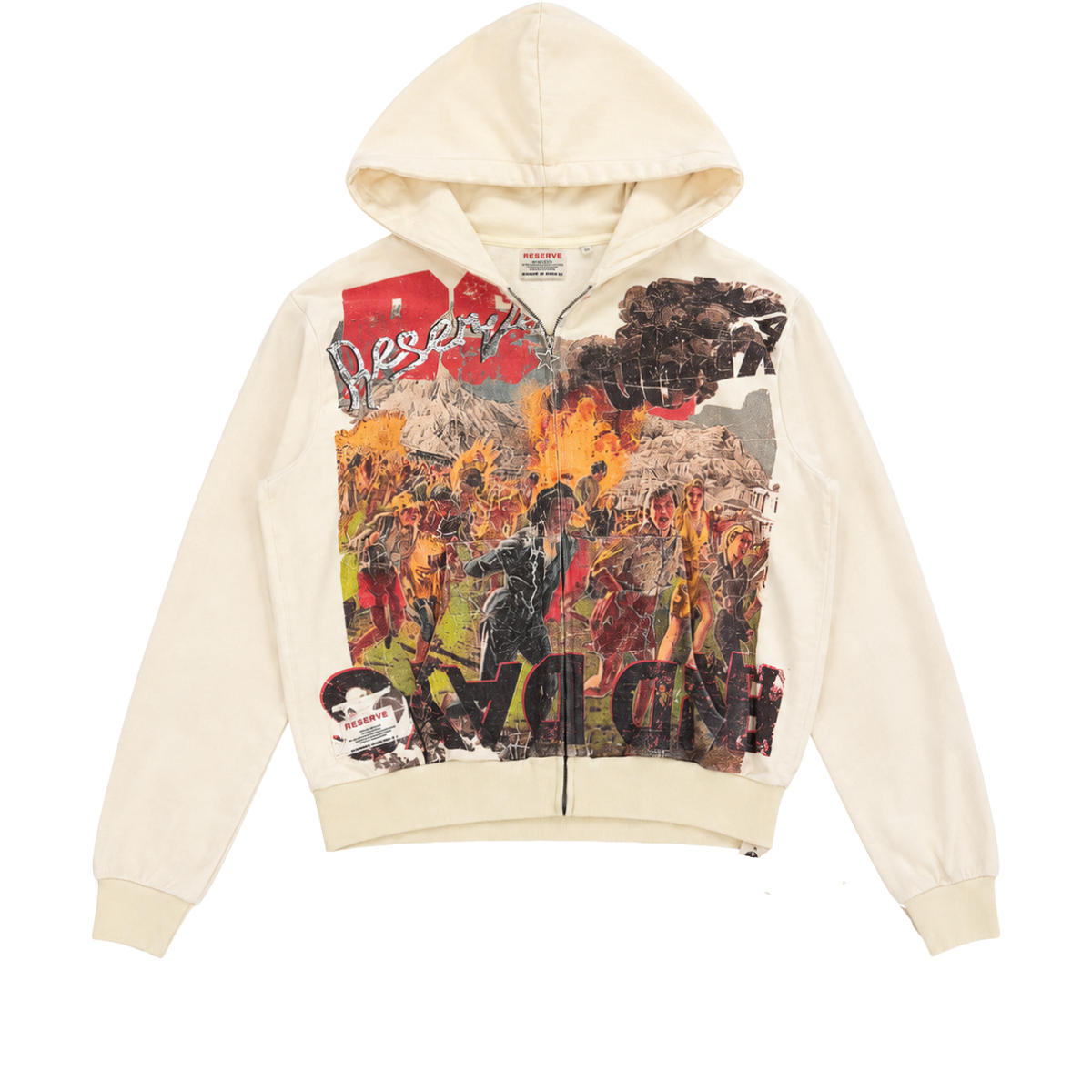 RESERVE 'CATASTROPHIC' ZIP-UP HOODIE (CRM)
