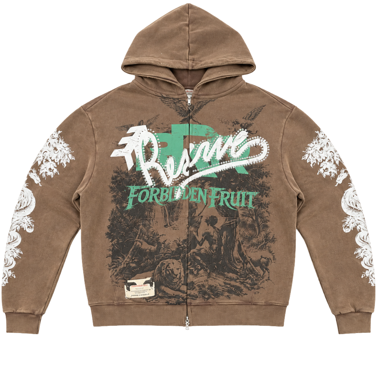 RESERVE 'FORBIDDEN' ZIP-UP HOODIE (BRWN)