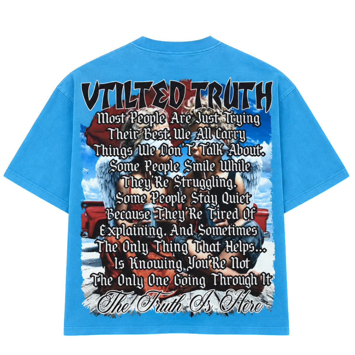 VTILTED 'TRUTH' SS TEE (LT BLU)